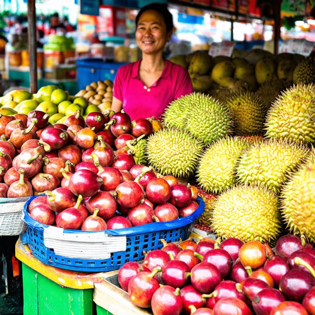 Gian hang ban trai cay dac san Chợ Lái Thiêu, nhieu mang cut tuoi ngon
